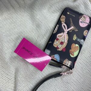 Betsey Johnson Black and Pink Dessert Pattern wallet